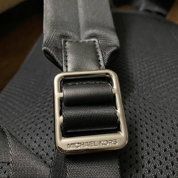 New Authentic Michael Kors Backpack Black with yellow letters Unisex - Picture 11 of 11